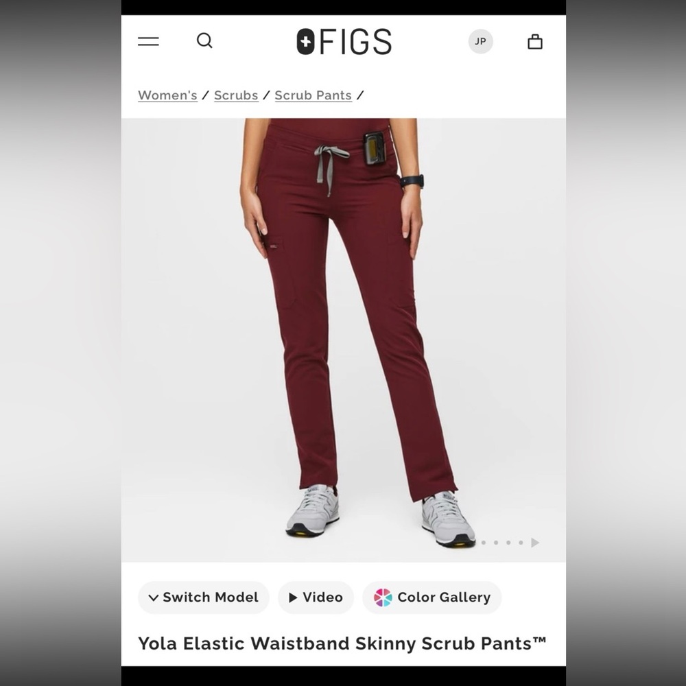FIGS Women's burgundy, Scrub Pants